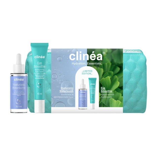 Clinea Promo Limited Edition Hydration Essentials με Νεσεσέρ & Serum Hyaluronic Waterbomb 30ml & Κρέμα Ματιών Eye Smoothie 15ml product photo