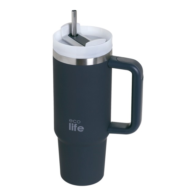 Ecolife Ανοξείδωτο Ποτήρι Θερμός με Καλαμάκι Stormy Sea 900ml - 33-BO-5014 product photo