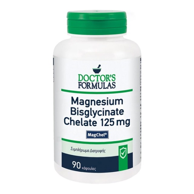 Doctors Formulas Magnesium Bisglycinate Chelate 125mg Συμπλήρωμα Διατροφής για το Μυικό & Νευρικό Σύστημα 90 Κάψουλες product photo