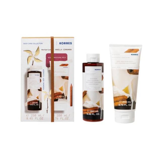 Korres Promo Vanilla Cinnamon Renewing Body Cleanser 250ml & Body Smoothing Milk 200ml product photo