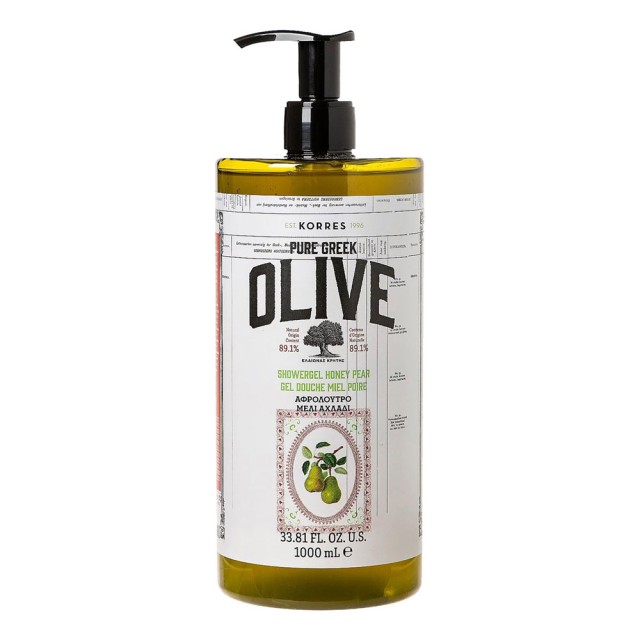 Korres Pure Greek Olive Shower Gel Honey & Pear 1000ml product photo