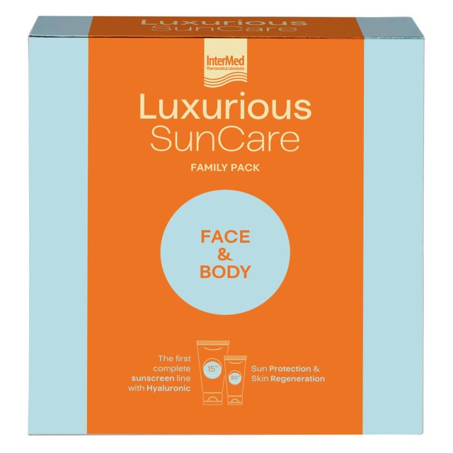 Luxurious Promo Sun Care Family Pack Sun Protection Body Cream Spf15, 200ml & High Protection Face Cream Spf50, 75ml product photo