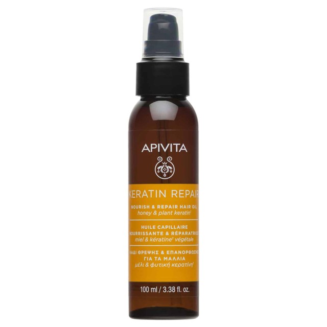 Apivita Keratin Repair & Nourish Hair Oil Λάδι Θρέψης & Επανόρθωσης για τα Μαλλιά 100ml product photo