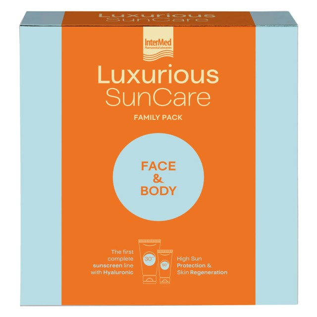 Luxurious Promo Sun Care Family Pack Sun Protection Body Cream Spf30, 200ml & High Protection Face Cream Spf50, 75ml product photo