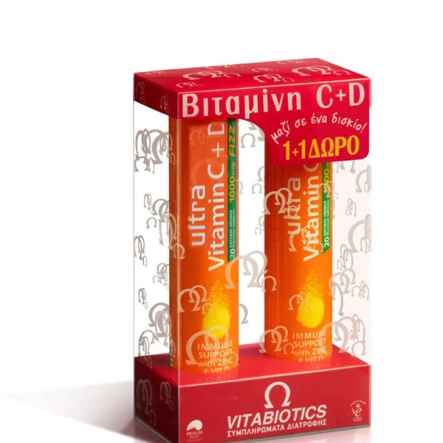 Vitabiotics Ultra Vitamin C & D 1000mg Fizz 20effer.tabs 1+1 Δώρο product photo