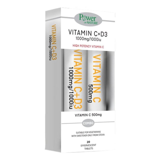 Power Health Power of Nature Promo Vitamin C 1000mg + D3 1000iu, 20 effer.tabs & Vitamin C 500mg, 20 effer.tabs product photo