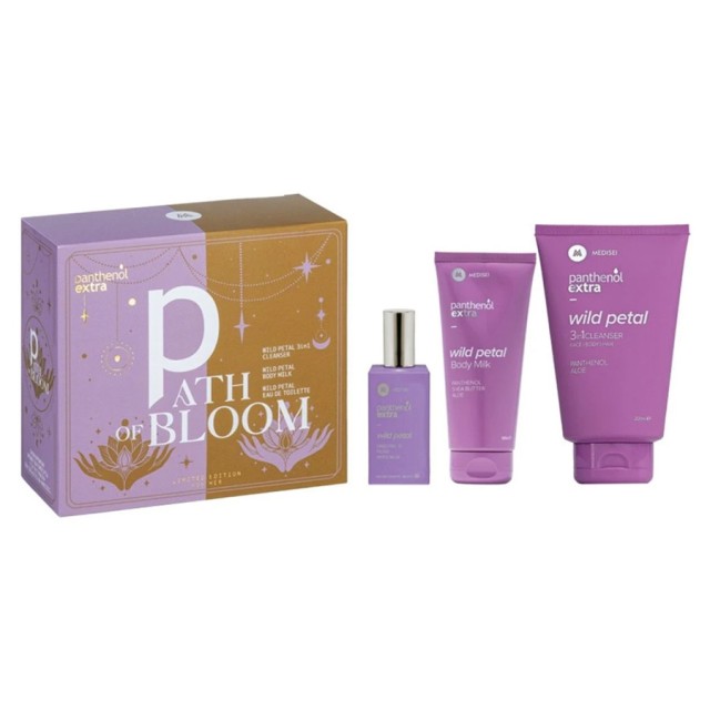 Medisei Panthenol Extra Promo Path Of Bloom Wild Petal 3in1 Cleanser 200ml & Body Milk 100ml & Eau de Toilette 50ml product photo