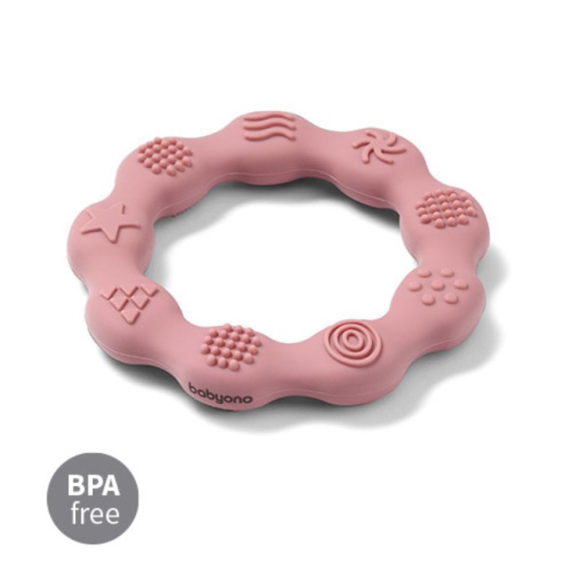 BabyOno Μασητικό από Μαλακή Σιλικόνη Κρίκος Ροζ product photo