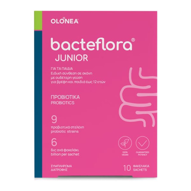 Olonea Bacteflora Junior Προβιοτικά Σε Σκόνη Με Ουδέτερη Γεύση Για Βρέφη Και Παιδιά Έως 12 Ετών 10sachets product photo