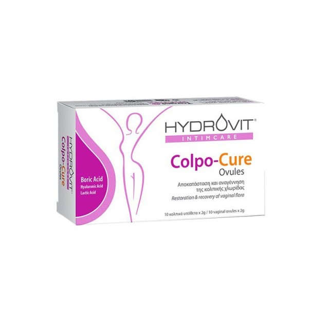 Hydrovit Intimcare Colpo-Cure Ovules Αποκατάσταση και Αναγέννηση της Κολπικής Χλωρίδας 10 κολπικά υπόθετα product photo