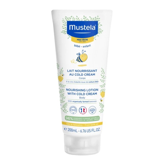 Mustela Nourishing Body Cream With Cold Cream Βρεφική Ενυδατική Κρέμα Σώματος με Βιολογικό Κερί Μέλισσας 200ml product photo