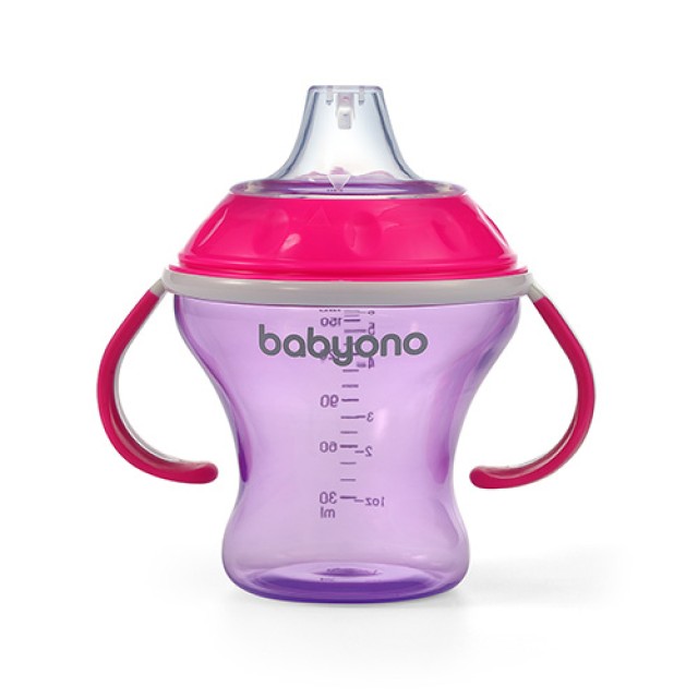 BabyOno Παιδικό Ποτηράκι με Λαβές και Μαλακό Στόμιο που δε Χύνεται - Non-spill Pink 180 ml product photo