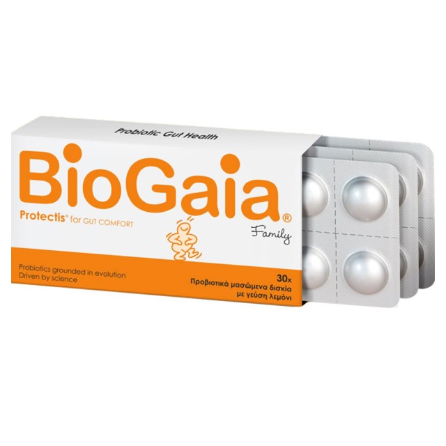 BioGaia Protectis for Gut Comfort Family Lemon 30 chew.tabs product photo