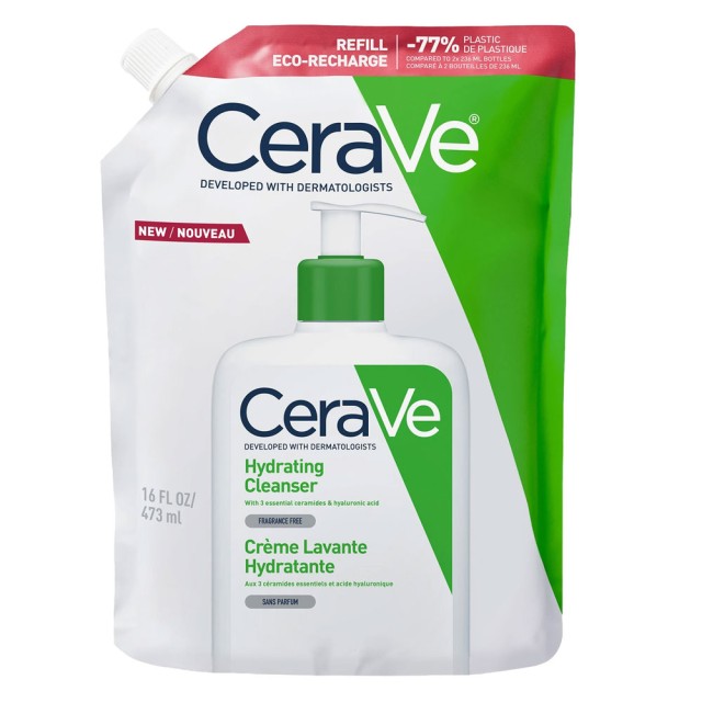 CeraVe Hydrating Cleanser Ενυδατική Μη Αφρίζουσα Κρέμα Καθαρισμού για Πρόσωπο & Σώμα Refill 437ml product photo
