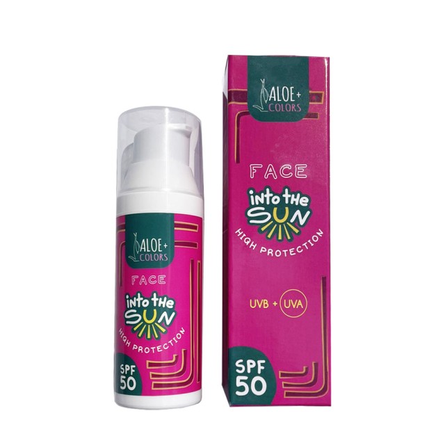 Aloe+ Colors Face Into the Sun High Protection Sunscreen SPF50 Αντηλιακή Κρέμα Προσώπου 50ml product photo