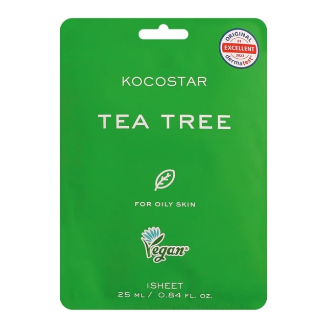 Kocostar Tea Trea Face Mask Εμποτισμένη Μάσκα Τόνωσης Προσώπου για Λιπαρές Επιδερμίδες 25ml product photo