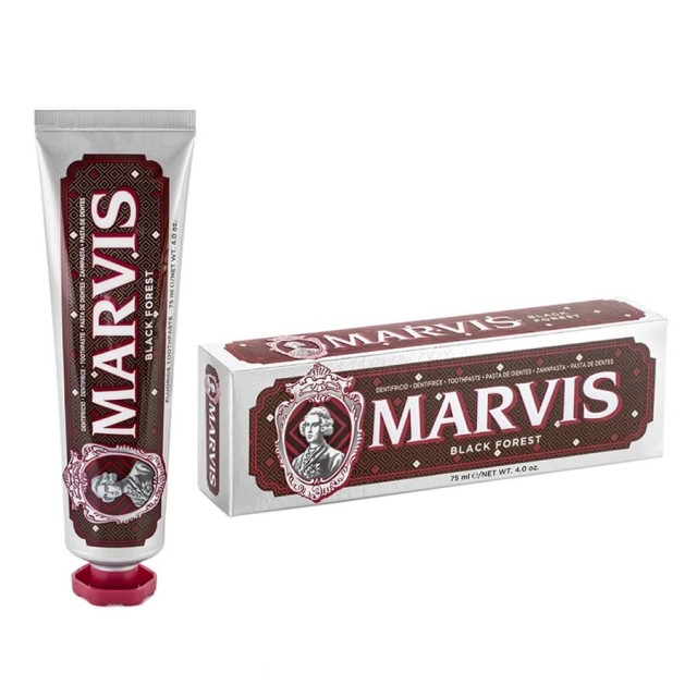 Marvis Toothpaste Black Forest Οδοντόκρεμα με Γεύση που Συνδυάζει Μέντα με Νότες Κερασιών, Μαύρης Σοκολάτας & Marzipan 75ml product photo