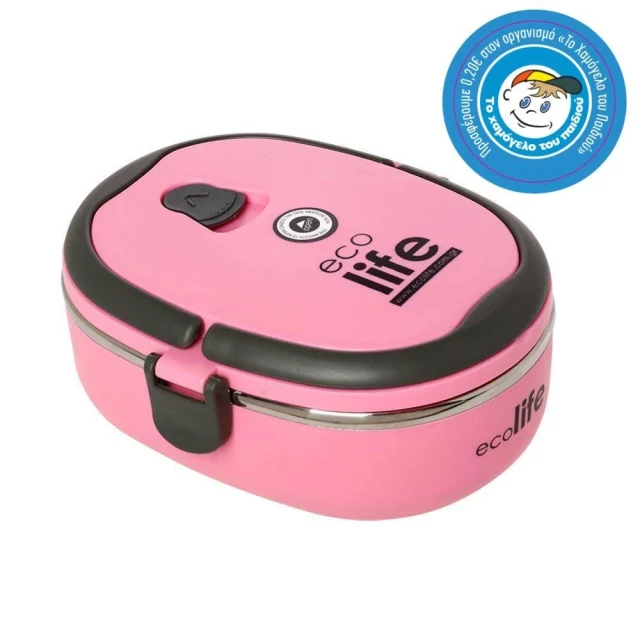 Ecolife Ανοξείδωτο Φαγητοδοχείο Θερμός Double Wall Ροζ 800ml 33-FC-9083 product photo