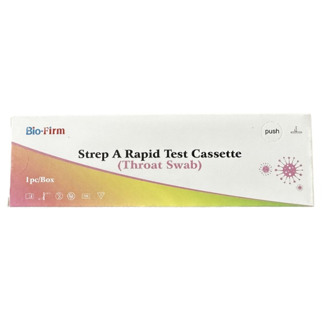Bio Firm Strep A Rapid Test Γρήγορη Δοκιμασία Ανίχνευσης Στρεπτόκοκκου Α EC reg DE/CA/2400116167 , 1τεμ product photo