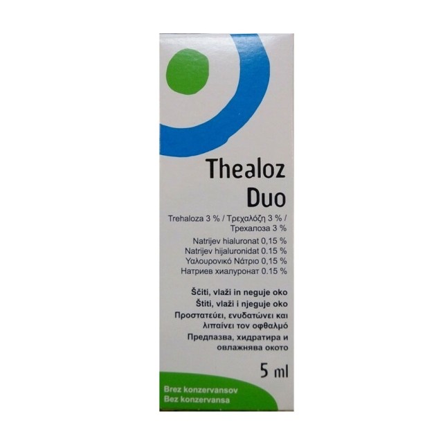Thealoz Duo Eye Drops Οφθαλμικές Σταγόνες - Υποκατάστατο Δακρύων Με Υαλουρονικό Νάτριο 5 ml product photo