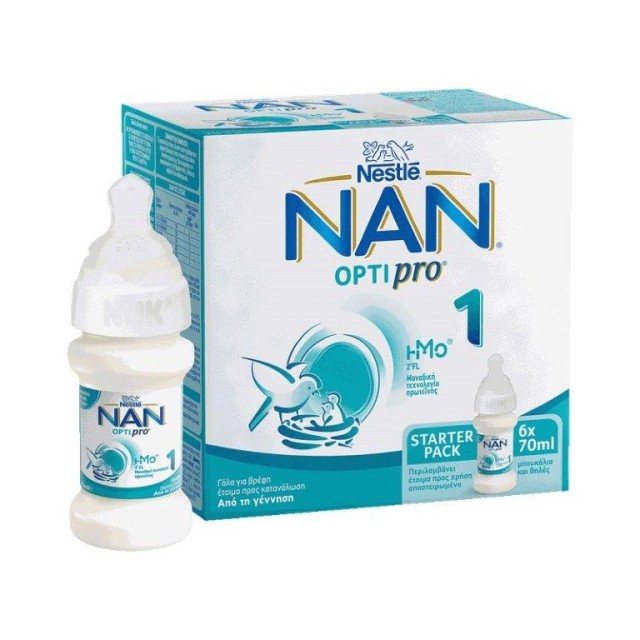 Nestle Nan Optipro 1 Starter Pack 0m+ Sterilized Teats 6x70ml 420gr product photo