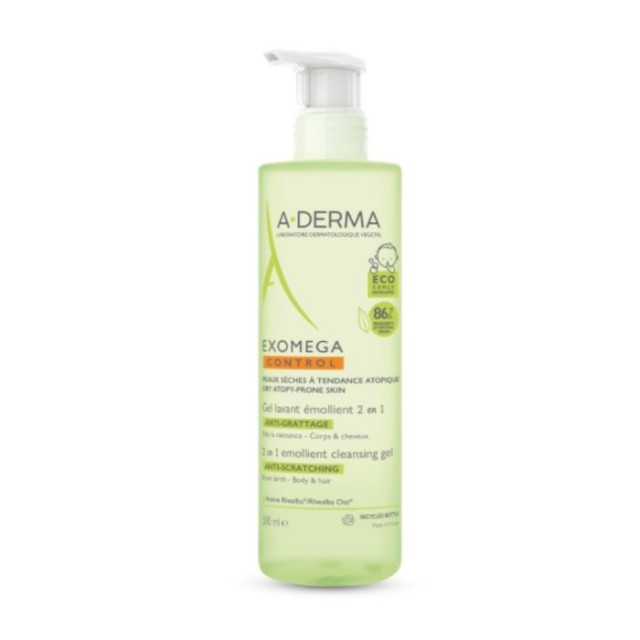 A-Derma Exomega Control Gel 2 Σε 1 Μαλλιά & Σώμα (Mε Αντλία) 500 ml product photo