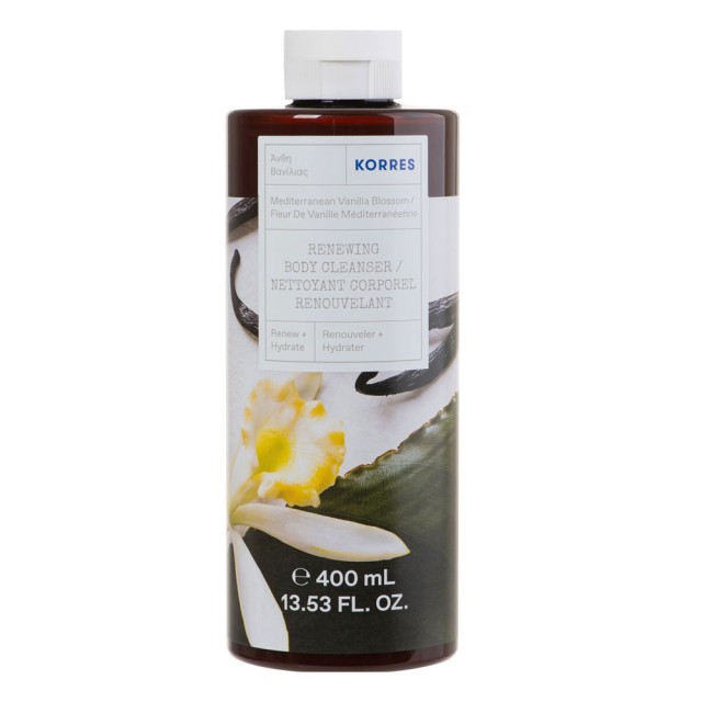 Korres Renewing Body Cleanser Mediterranean Vanilla Blossom Shower Gel Αφρόλουτρο με Άρωμα Βανίλιας & Απαλές Νότες από Λευκά Άνθη 400ml product photo