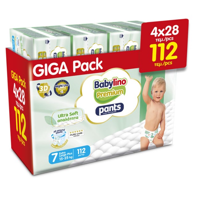 Babylino Premium Ultra Soft Pants Νο7 Extra Large Plus (15-25Kg) 112 τεμ product photo