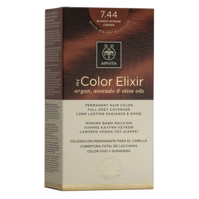 Apivita My Color Elixir 7.44 Ξανθό Έντονο Χάλκινο Μόνιμη Βαφή Μαλλιών 1 τμχ product photo
