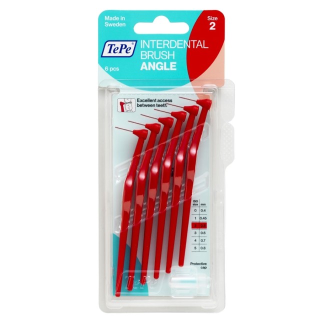 TePe Angle Μεσοδόντια Βουρτσάκια με Λαβή 0.50mm Σε Χρώμα Κόκκινο 6τμχ product photo