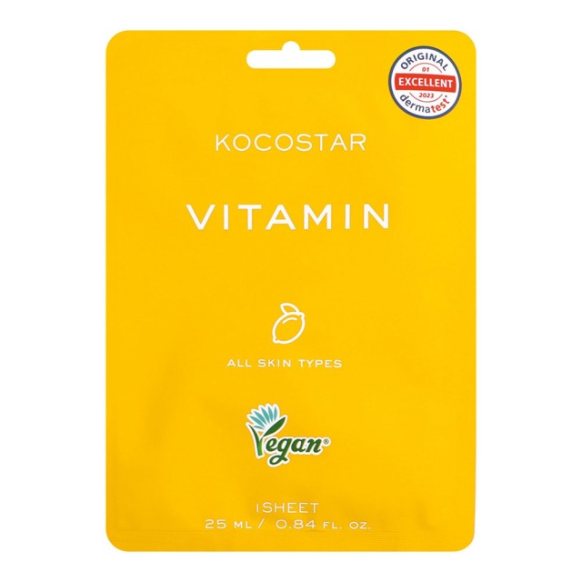 Kocostar Vitamin Sheet Mask Εμποτισμένη Μάσκα Προσώπου για Αναζωογόνηση & Λάμψη 25ml product photo