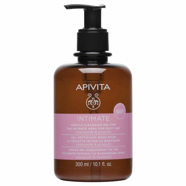 Apivita Intimate Daily - Απαλό Gel Καθαρισμού Για Την Ευαίσθητη Περιοχή Με Αντλια Με Χαμομήλι & Πρόπολη 300 ml product photo