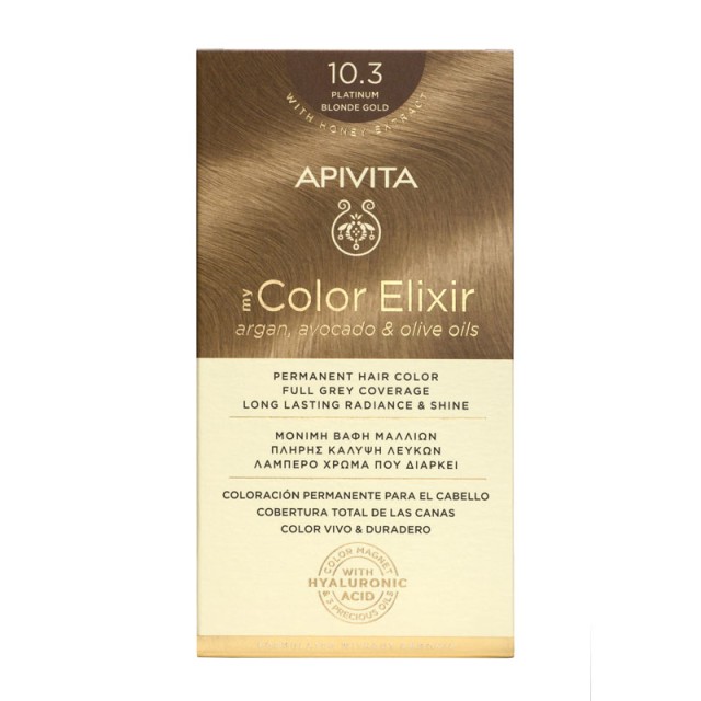 Apivita My Color Elixir 10.3 Κατάξανθο Χρυσό Μόνιμη Βαφή Μαλλιών 1 τμχ product photo