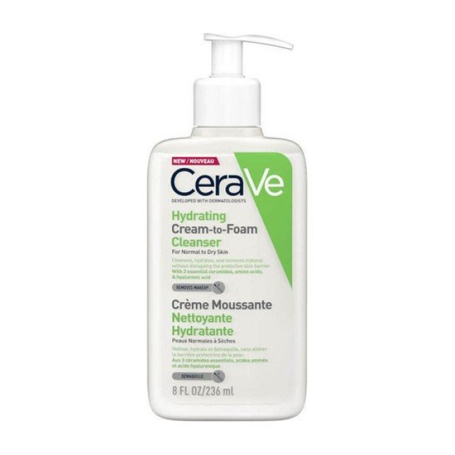 Cerave Hydrating Cream to Foam Cleanser Κανονική/Ξηρή Επιδερμίδα 236ml product photo
