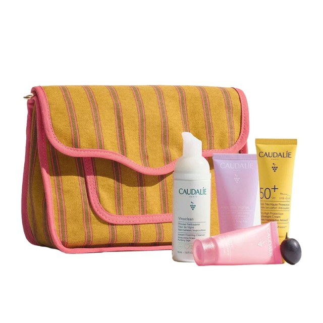 Caudalie Essentials x Maria De La Orden Promo Vinoclean Instant Foaming Cleanser 50ml, VinoHydra Moisturizer Gel 15ml, Vinosun Spf50+ Lightweight Cream 20ml, Ange des Vignes Shower Gel 30ml & Νεσεσέρ product photo