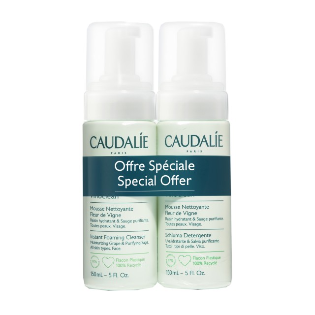 Caudalie Promo Vinoclean Instant Foaming Face Cleanser 2x150ml product photo