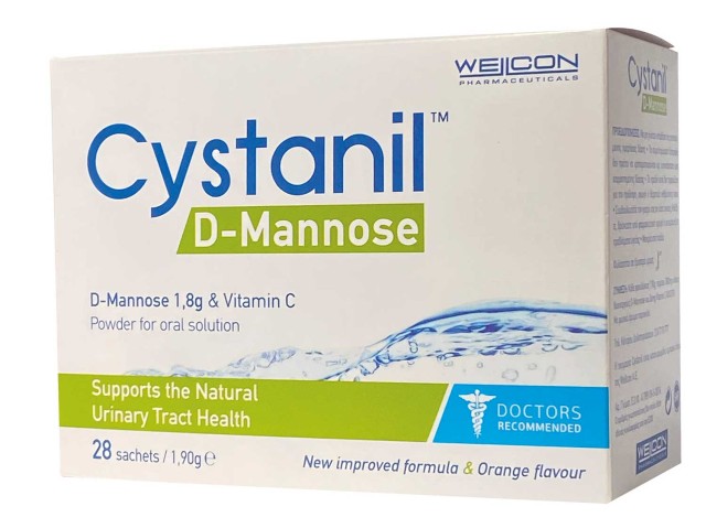 Cystanil D-Mannose Συμπλήρωμα Διατροφής Σε Σκόνη Για Το Ουροποιητικό Σύστημα 28 x 3.17 gr product photo