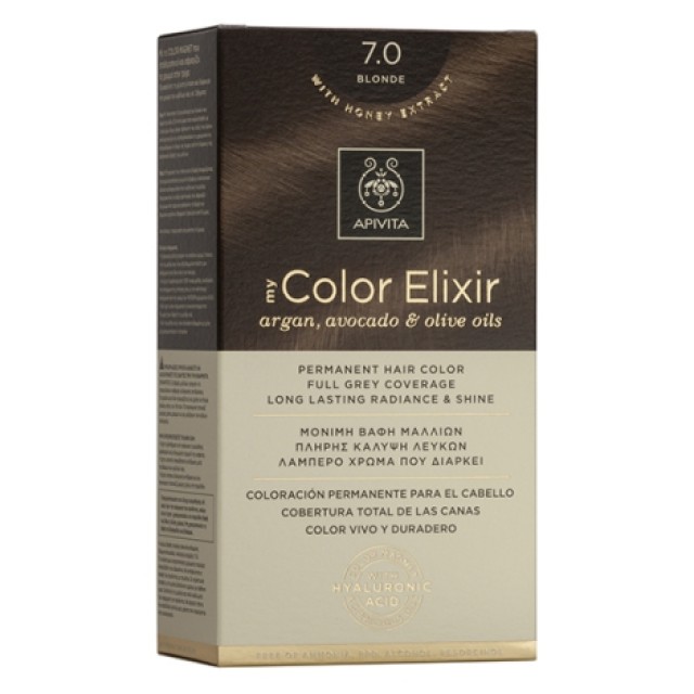 Apivita My Color Elixir 7.0 Φυσικό Ξανθό Μόνιμη Βαφή Μαλλιών 1 τμχ product photo