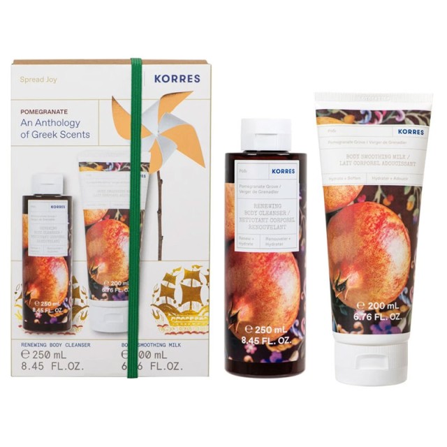 Korres Promo Pomegranate Grove Body Smoothing Milk 200ml & Renewing Body Cleanser Gel 250ml product photo