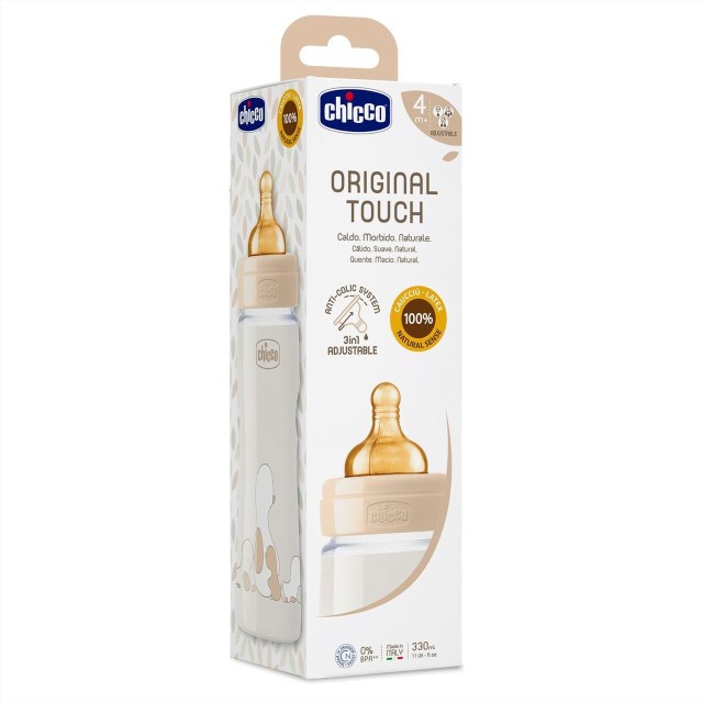 Chicco Original Touch Μπιμπερό Πλαστικό Unisex Θηλή Καουτσούκ 4m+, 330 ml product photo
