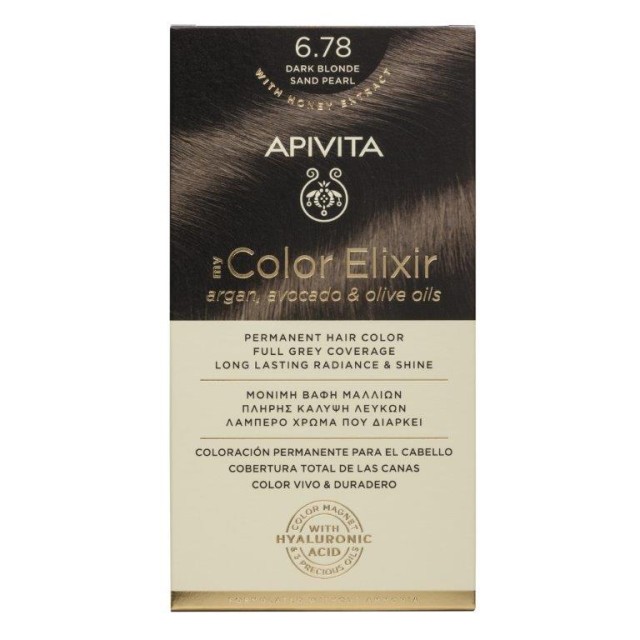 Apivita My Color Elixir 6.78 Ξανθό Σκούρο Μπεζ Περλέ Μόνιμη Βαφή Μαλλιών 1 τμχ product photo