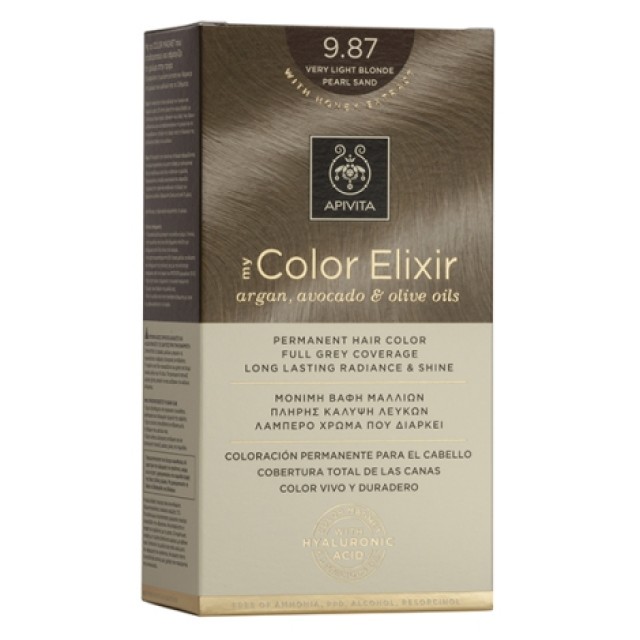 Apivita My Color Elixir 9.87 Ξανθό Πολύ Ανοιχτό Περλέ Μπεζ Μόνιμη Βαφή Μαλλιών 1 τμχ product photo