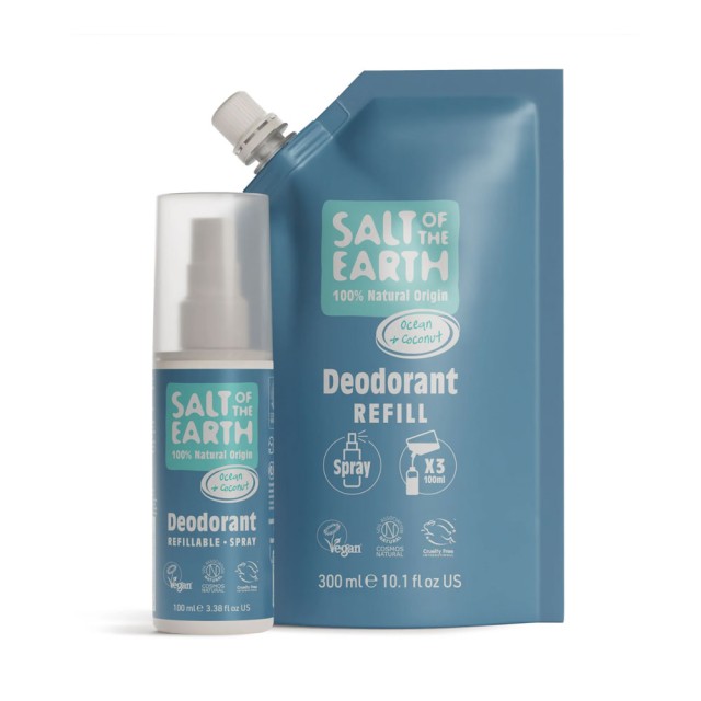 Salt of the Earth Vegan Αποσμητικό Spray Ocean & Coconut Refill Pouch 300ml product photo