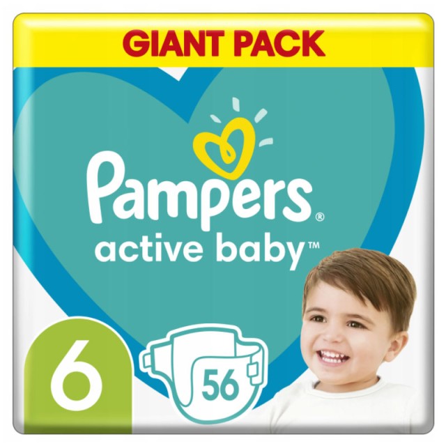 Pampers Active Baby Μέγεθος 6 (13-18kg) 56 Πάνες product photo