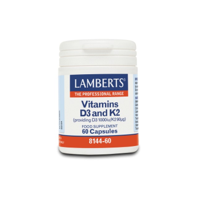 Lamberts Vitamin D3 1000iu & K2 60 Κάψουλες product photo