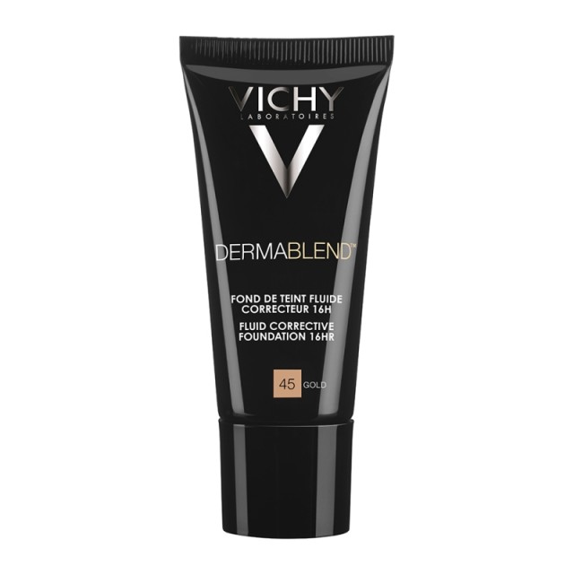 Vichy Dermablend Fluid Corrective Foundation 16HR SPF35 Gold 45, 30ml product photo