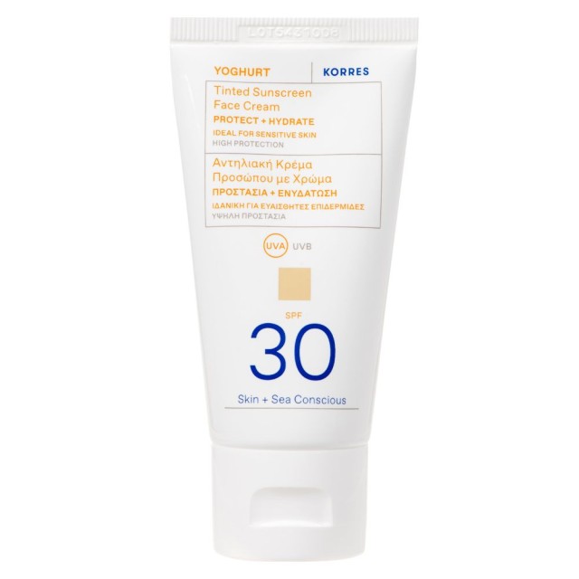 Korres Yoghurt Tinted Sunscreen Face Cream Spf30, 50ml product photo