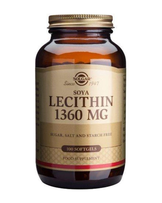 Solgar Lecithin 1360 mg 100 Softgels product photo