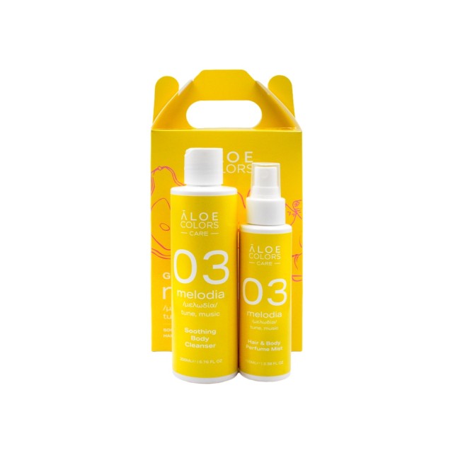 Aloe Colors 03 Melodia Gift Box Σετ Δώρου με Soothing Body Cleanser Αφρόλουτρο 200 ml & Hair & Body Perfume Mist Άρωμα Μαλλιών-Σώματος 100 ml product photo