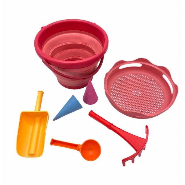 CompacToys 7 in 1 Sand Toys Red - 71022 product photo